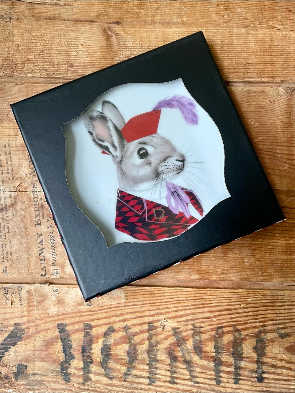 NIB Berkley Bestiary Rabbit Portrait Porcelain Trinket Tray